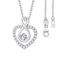 Heart Shaped Infinite Love Design VVS 1 Carat Round Cut 925 Sterling Silver Pendant Moissanite Necklace