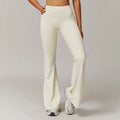 Tight yoga pants women's micro flared wide leg running sports pants high waisted fitness bell bottoms