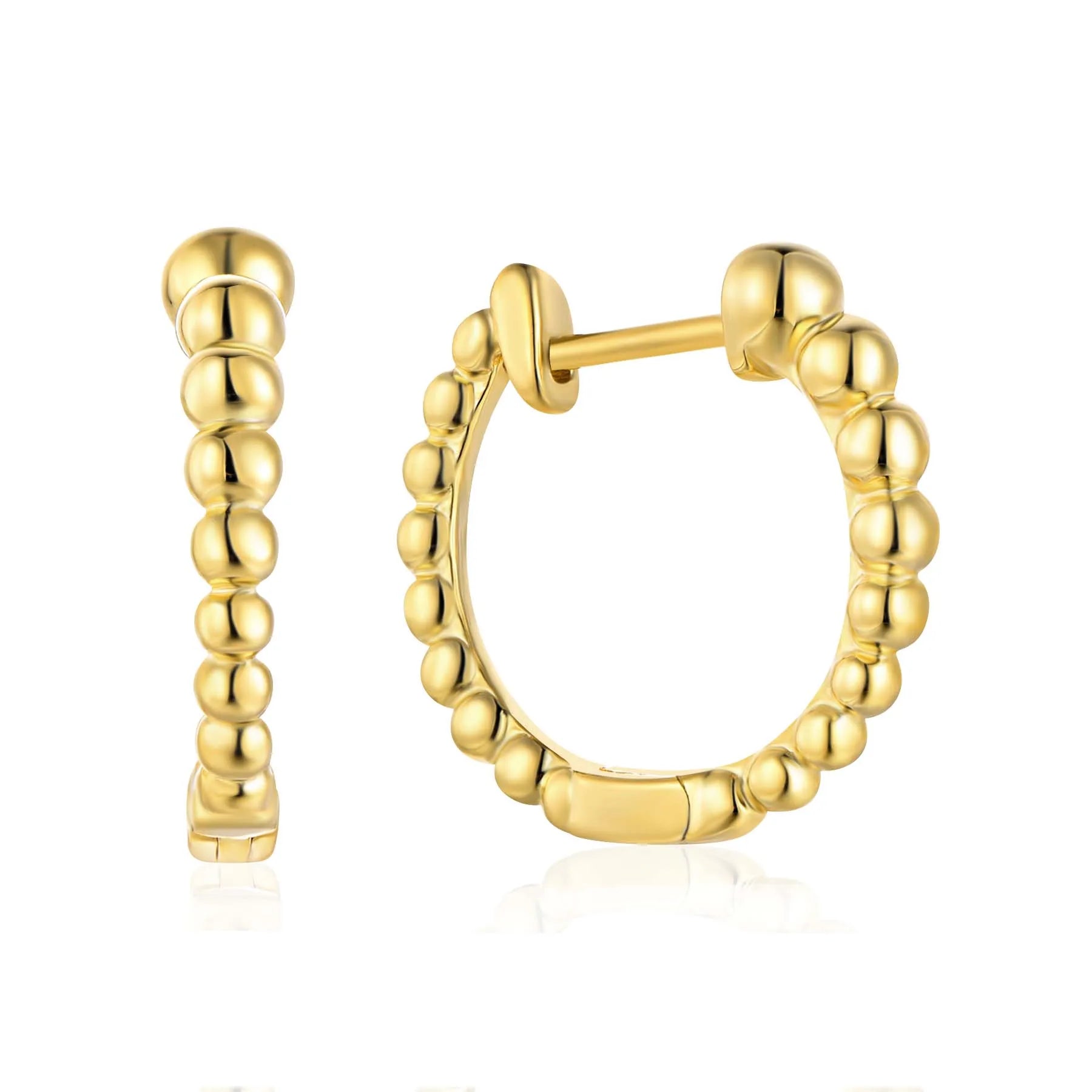 QX Custom OEM Minimalist Dainty 925 Silver Vintage Fine Jewelry 18k Gold Plated CC Screw Thread Ballpoint Earings Women Luxury
