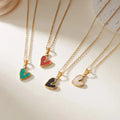 Colorful Acrylic Love Heart Stainless Steel Necklace for Women Gold Color Plated Pendant Choker Necklaces Lover Jewelry Gifts