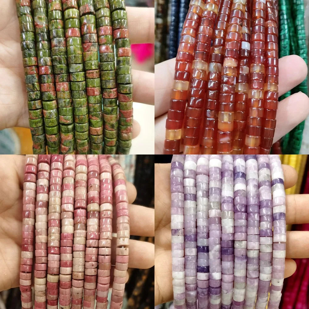 3*6mm Natural Stone Small Round Spacer Stone Beads for Necklace Bracelet DIY Jewelry Making