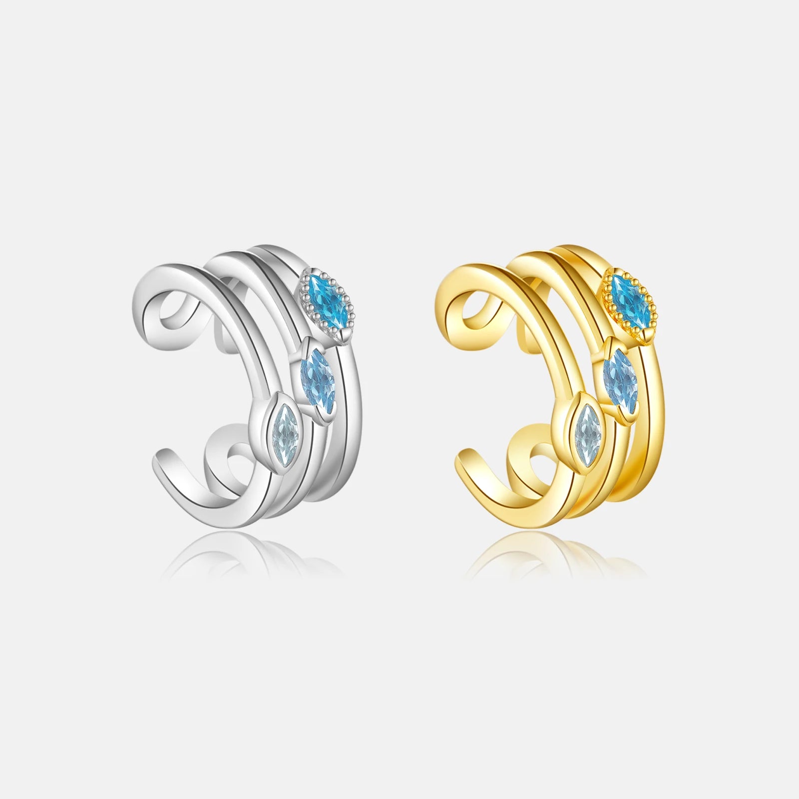 FUAMAY 925 Silver Cuff Earrings Elf Ear Cuff Clip Earring Fairy Multi Layer Hoop Earrings Non Pierced