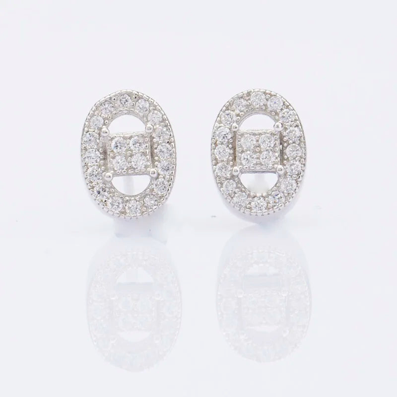 Delicate Mini Jewelry Fluted Side Facet Round-cut High Grade Zircons Stud Earring