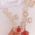 New Retro Pearl Shark Clip Japanese Lady Temperament Six-pointed Pearl Hairpin