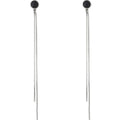 New Hot Fashion 925 Sterling Silver Round Black Long Earrings for Women Girls Gift Fashion Statement Jewelry