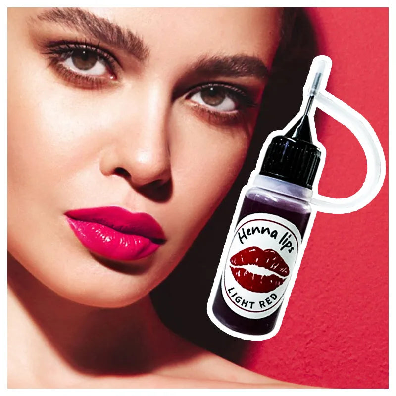 Mexico Makeup 10ml Red Orange Pink Plant Based Semi Permanent Matte Liquid Henna Lip Stain Paste Tint Shade Dyes with Labels