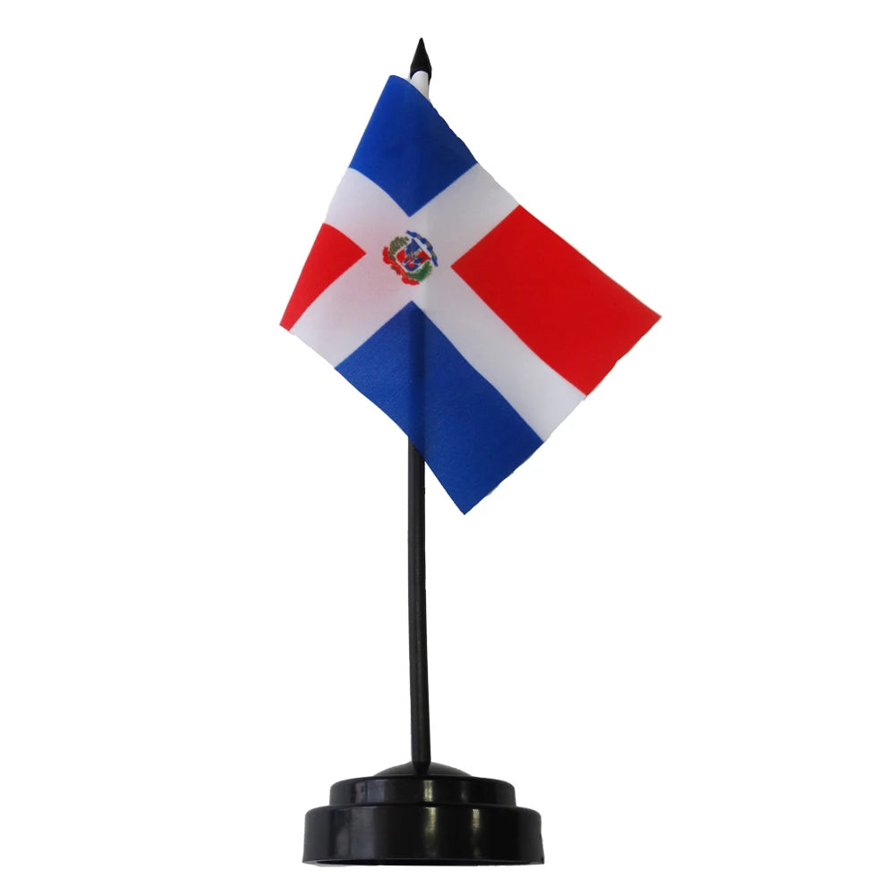Vivid Polyester Weather Resistant Durable Office Custom Dominicana Table Flag Printed Desk Flags