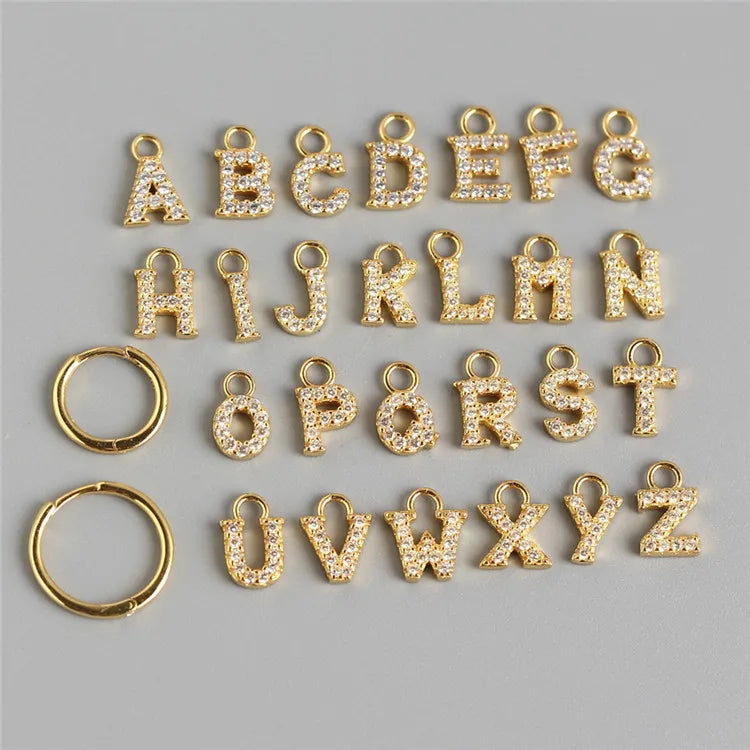 SP High Quality S925 Letter Pendant Sterling Silver Initial Charm for Diy Earring and Necklace