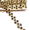 Hot Sale Black Gem  Rhinestone Trimming / Crystal Rhinestone Chain for Garment Accessories