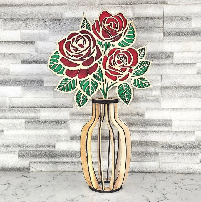 Personalized Wood Flowers Perfect Gift for Mother's Day Valentine's Day Anniversary Graduation Bride Girlfriend