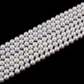 White 9-11mm Edison Round Freshwater Pearls Beads Strand