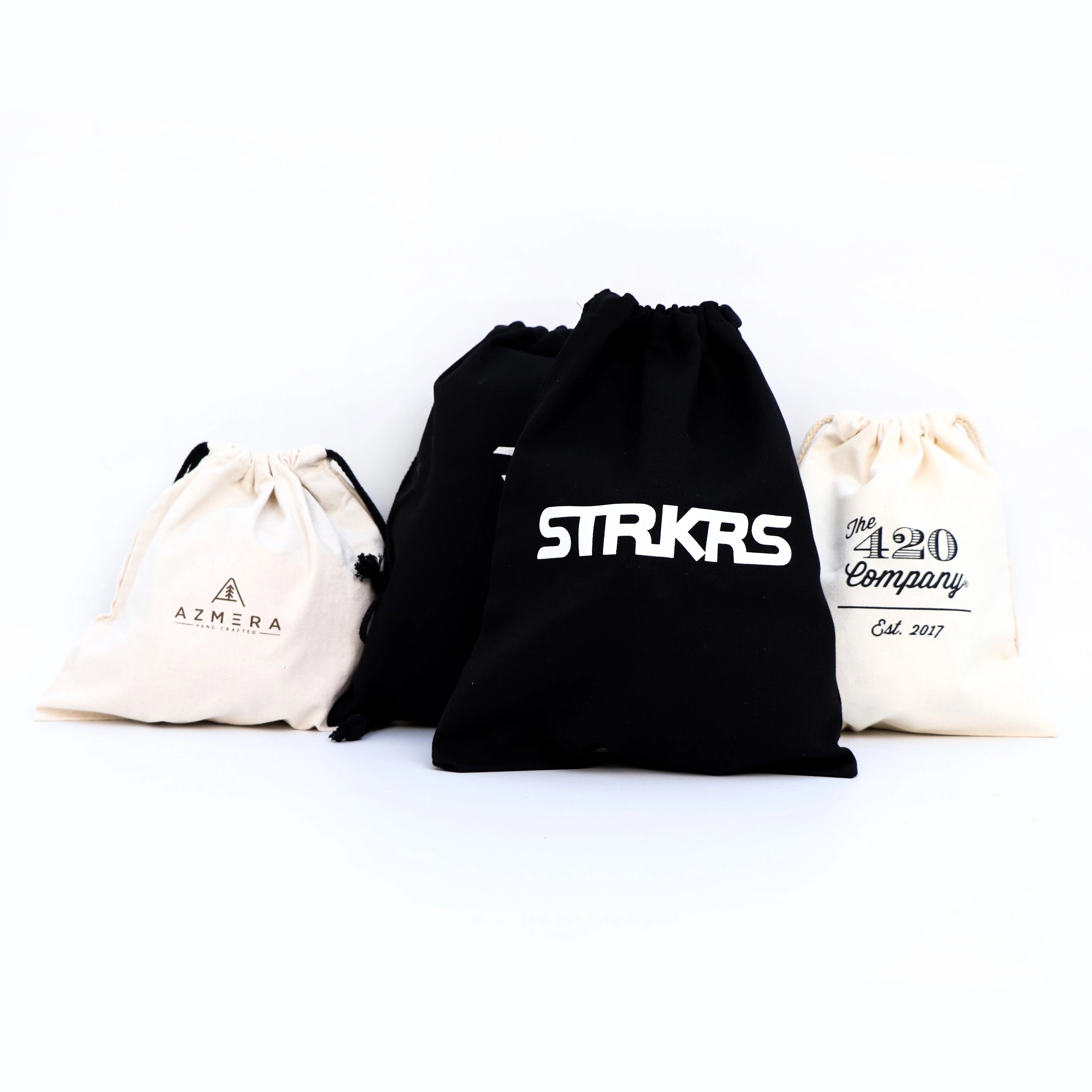 Small Drawstring Bag with logo for Clothing Black Promo Cotton Canvas Drawstring Backpack Gift Bags Shoe Dust Bag