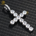 Big Size 10mm 18K Gold Plated 925S Tennis Necklace Pendant VVS Moissanite Cross Pendant for Religion Charms
