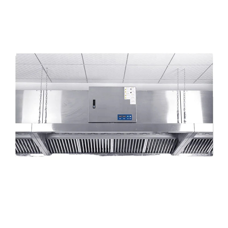 Stainless Steel Ductless Commercial Range Hood for Kitchen Touch Switch LED Light Recirculating Exhaust Smoke Ventilator