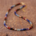 Bohemian Natural Stone Rainbow Stacking 7 Chakra Beaded Choker Necklace Yoga Statement Short Necklace Gift Jewelry Dropshipping
