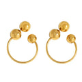 Wholesale 18K Gold PVD Plated Stainless Steel Jewelry Waterproof Big Ball Chunky Statement Hoop Earrings Parties Weddings
