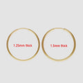 Fashion Genuine 1.5mm Thick Circle Endless Hoops Jewelry Boho Gold Earrings