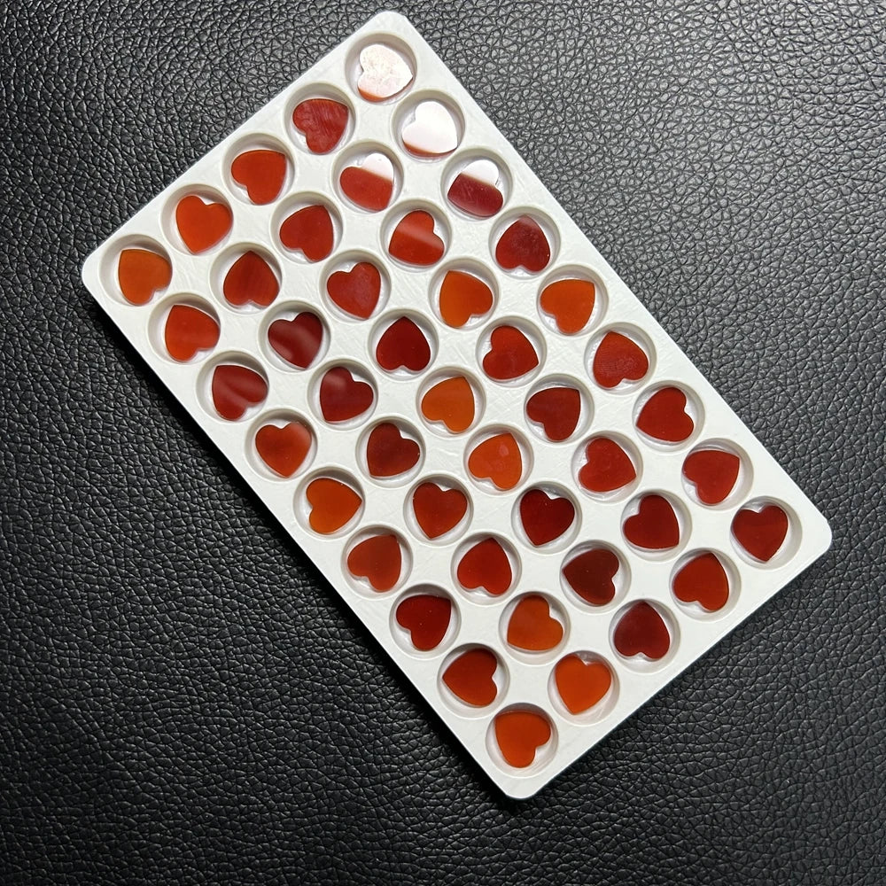 Natural Carnelian Stone Double Flat Red Heart Agate Gemstones for Pendant Jewelry