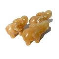 Natural Crystal Crafts Yellow Calcite Elephant Statues Animal Gemstone Carvings Other Crystal Crafts