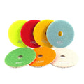 Fullux 100mm/4inch 7-Step High Efficiency Turbo Gray Diamond Resin Polishing Pad Wet/Dry Use OEM 50#-3000# Grit for Granite