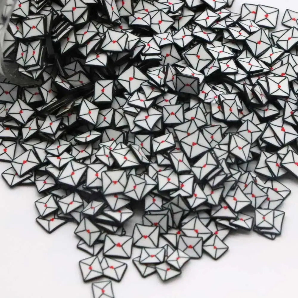 Hot Selling Polymer Clay White Envelope Slice Sprinkles for Crafts Making Accessories Nail Arts Decoration DIY Phone Decor