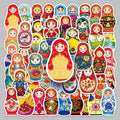 50PCS Factory Hot All Cut Self-adhesive Waterproof Custom Matryoshka Doll Stickers for Backpacks & Cups