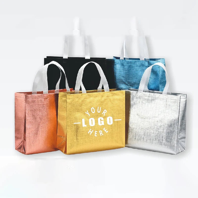 Non-woven Bags Aluminum-coated Film Clothing Handbags Glossy Film Laser Shopping Gift Bags