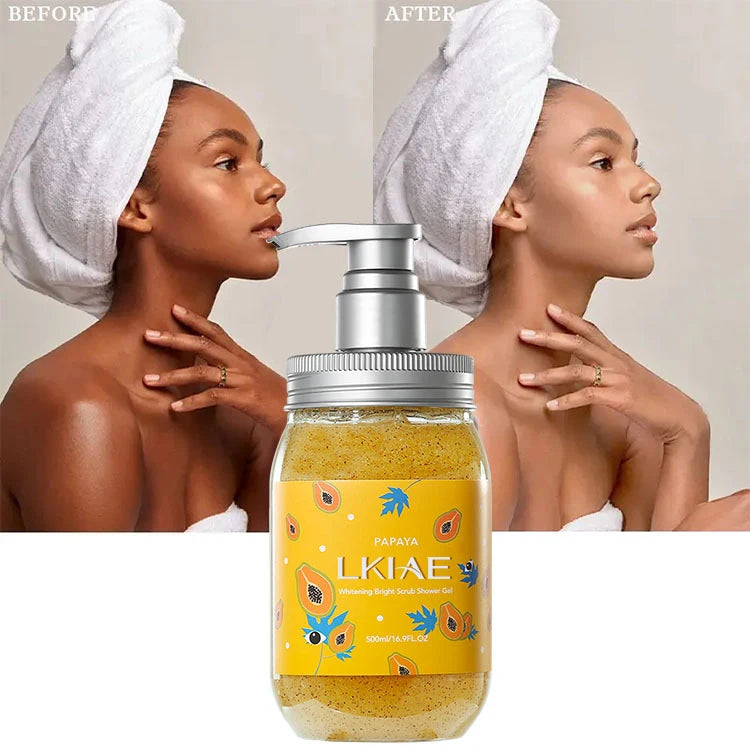 Wholesale Natural Organic Papaya Whitening Moisturizing Bubble Perfumed Body Wash Scrub for Men Women
