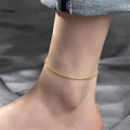 EManco 1.5MM/2MM/2.5MM Round Snake Chain Anklet Gold Plated Stainless Steel Herringbone Adjustable Anklets for Women Wholesale