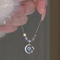 Collar De Luna Elegant Women Rhinestone Fashion Choker Diamond Heart Star Moon Pendant Necklace for Girl's Gift