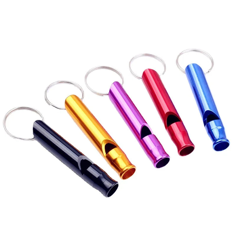 Aluminum Alloy Whistle Keyring Metal Emergency Survival Self Defense Safety Keychain for Women
