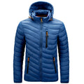 Custom Logo Outdoor Lightweight Warm Men Nylon Hooded Winter Bubble Puff Down Coat Puffer Jackets With Hood