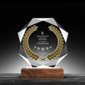 Small Bridge New Design Premium K9 Crystal Trophy Custom Metal Accessory Clear Crystal Glass Plate Award