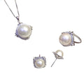 JW071 9-13mm  DIY Natural Real Freshwater Pearl Set Charm  Accessories 925 Sterling Silver  Gold Plated Jewelry Set for Women