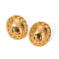 Stainless Steel Oval Stud Chandelier Earrings Fashion Setting