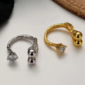 ICEBELA Jewelry S925 Sterling Silver Irregular Texture Ring Female Diamond Index Finger Ring