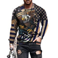 Men's Vintage Fashion T-Shirt 3D Graphic Print Full Sleeve Crew Neck Summer Casual Streetwear Top Habit Pour Homme