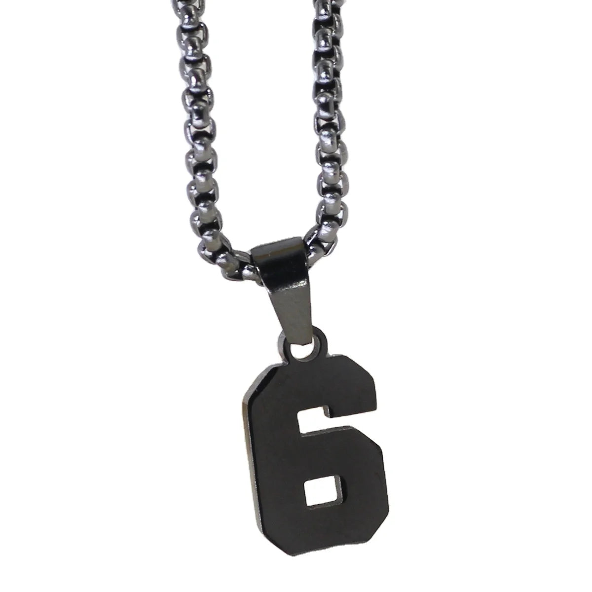Custom Fashion Gold Plated Stainless Steel Punk Style Number Pendants & Charms Necklaces
