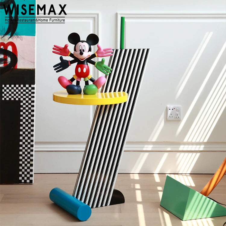 WISEMAX FURNITURE Special Shape Design Colorful Side Table Wooden Coffee Table Living Room Sofa Corner Table