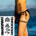 2025 New Custom Body Temporary Tattoo Temporary Festival Party Tattoos Black Lace Henna Tattoo Stickers