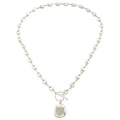 2025Customizable Link Chain Crystal Diamond Heart Pendant Necklace Fashion Jewelry for Women Girls Classic Style Gold Zinc Alloy