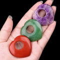 Classic Style 40mm Large Natural Crystal Agate Peach Heart Pendant Semi-Precious Stone for Children's Fashion Pendants Charms