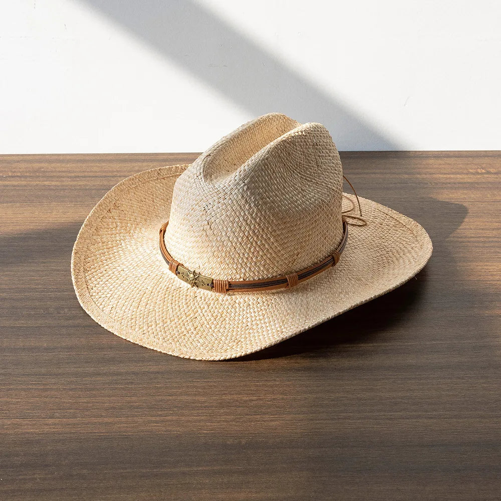 New Arrival Fashion Women Men Hand Made Luxury Natural Straw Western Cowboy Hat Deluxe Summer Sun Hat