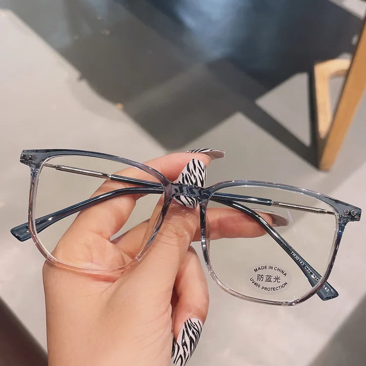 Fashionable Oversized Eyewear for Women New Blue Light Glasses Copper Replaceable Prescription Lens Optical Trending Eye Wear