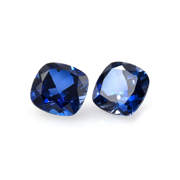 Loose Gems for Jewelry Making 5A Cushion Cut Dark Blue Sapphire Gemstone Lab Created Sapphire Stone