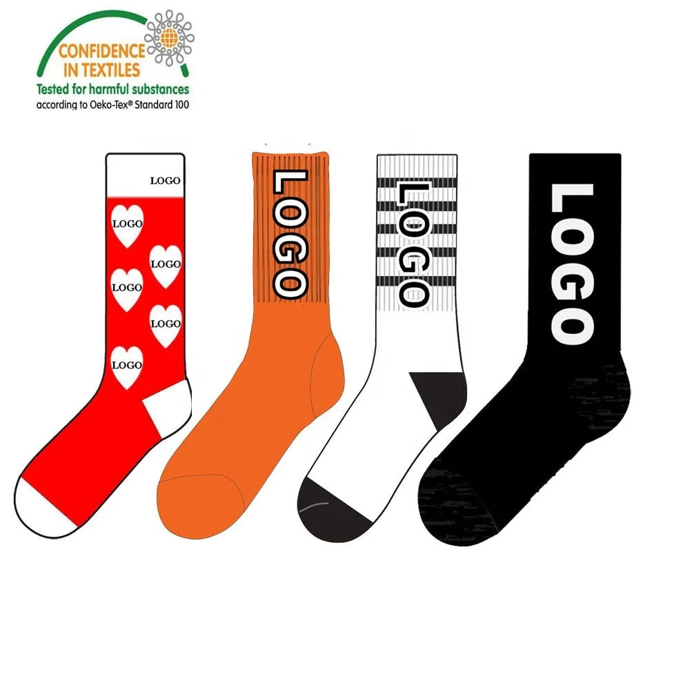 Custom logo Own Design Nylon Sports Compression Mens Basketball Elite Cotton Crew Mens Athletic Socks