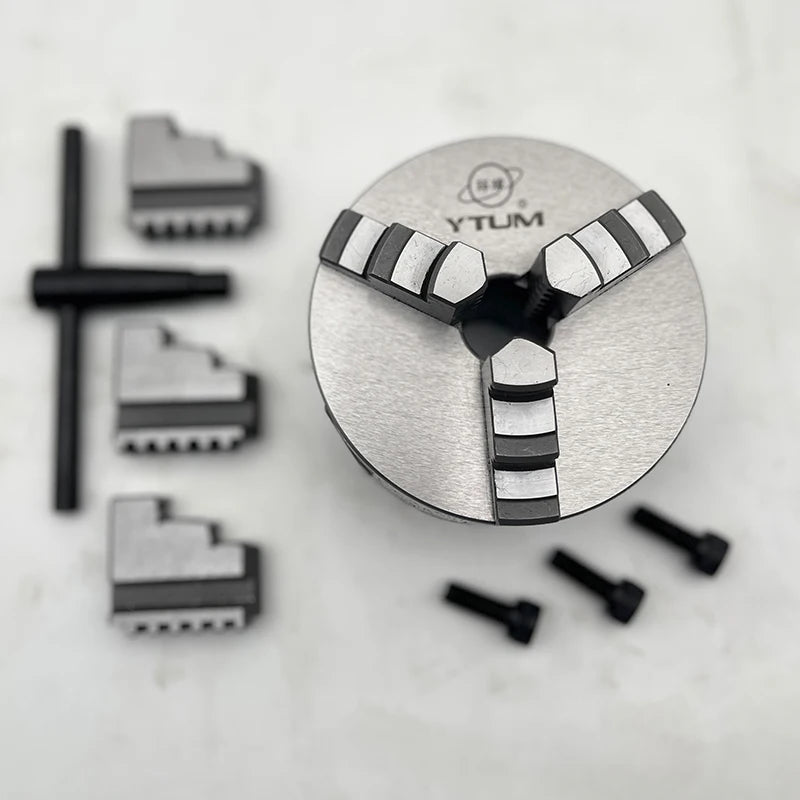 YTUM Brand Lathe Chuck 125mm High Precision 3 Jaw Self-Centering Chuck K11-125 Manual Metal Lathe Chuck for Mini Lathe WM210V