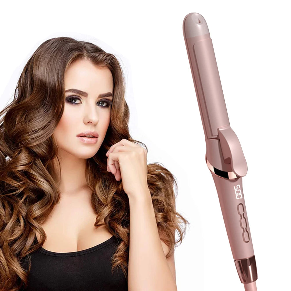 Lcd Automatic Hair Curler Rotating Curling Iron Ceramic Professional Heating Hair Stick Portable Air Spin Curl For All Hair Type