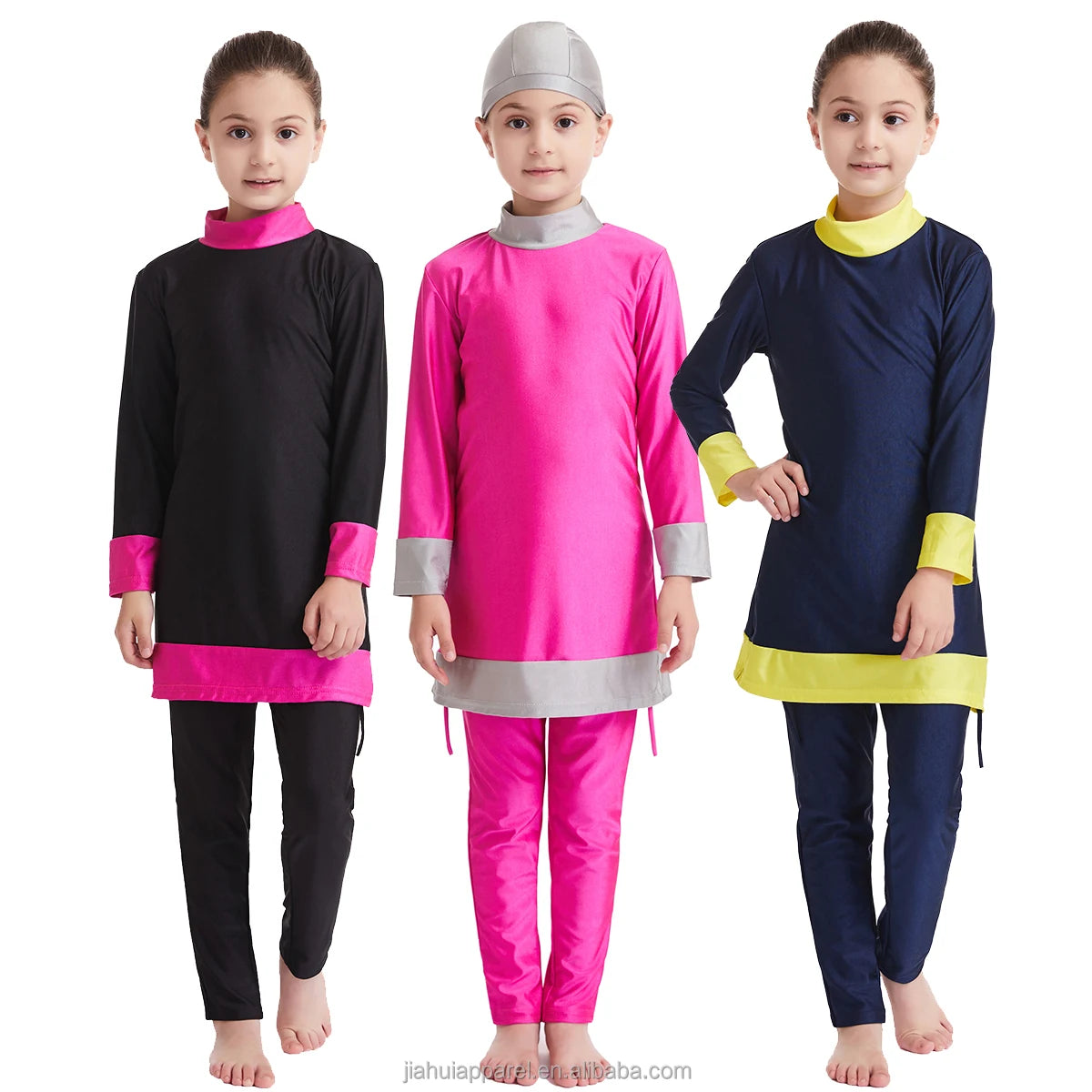 Muslim Kids Swimwear Girls Modest Islamic Summer Beach Swim Wear Arab Children Beachwear Burkinis Swimsuit Sport Bathing Suit