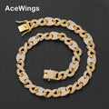 AC020  12mm Alloy Chain Iced Out  Chain Necklace Bling Bling Hip Hop Jewelry